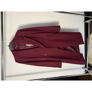 White House Black Market Drama Coat in Port Burgundy, Size S